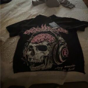 Skull Graphic Black Kids Tee